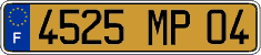 French license plate, FNI