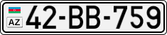 License plate of Azerbaijan, Cars