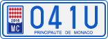 License plate of Monaco, Cars