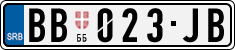 License plate of Serbia, Cars