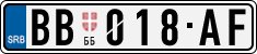 License plate of Serbia, Cars