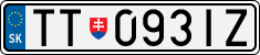 License plate of Slovakia, Cars