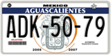 Aguascalientes, Cars (AAA-00-00)