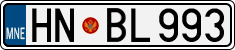 License plate of Montenegro, Cars