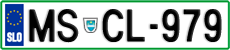 License plate of Slovenia, Cars