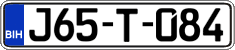 License plate of Bosnia and Herzegovina, Regular plates