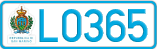 License plate of San Marino, Cars (A1234)
