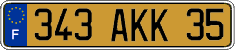 French license plate, FNI