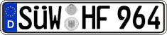 German license plate, Regular plates