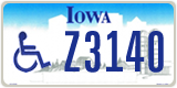 Iowa, Vehicles for disabled persons (XXXXX)