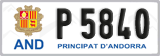 License plate of Andorra, Cars (A 1234)