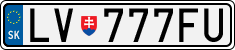 License plate of Slovakia, Cars