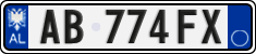 License plate of Albania, Cars (2011)