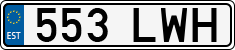 License plate of Estonia, Regular car plates