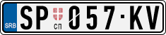 License plate of Serbia, Cars
