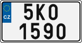 License plate of the Czech Republic, Cars (2001)