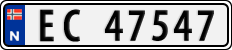 License plate of Norway, Cars