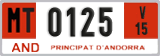 License plate of Andorra, Provisional (1234)