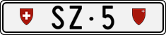 License plate of Switzerland, Cars