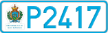 License plate of San Marino, Cars (A1234)