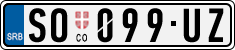 License plate of Serbia, Cars