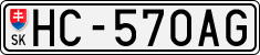 License plate of Slovakia, Cars