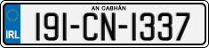 License plate of Ireland, Regular plates