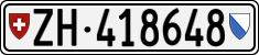 License plate of Switzerland, Cars