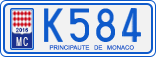 License plate of Monaco, Cars