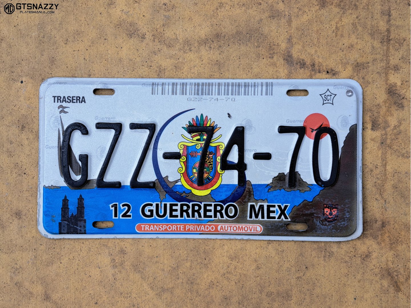GZZ-74-70, License plate without vehicle 