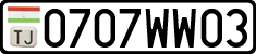 License plate of Tajikistan, Private owners (2009)