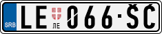 License plate of Serbia, Cars
