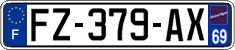 French license plate, SIV (ordinary)