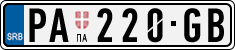 License plate of Serbia, Cars