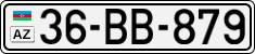 License plate of Azerbaijan, Cars
