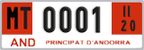 License plate of Andorra, Provisional (1234)