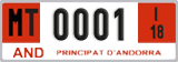 License plate of Andorra, Provisional (1234)