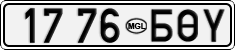 License plate of Mongolia, Cars