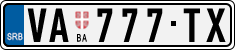 License plate of Serbia, Cars