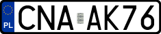 License plates of Poland, Regular car plates
