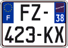 French license plate, SIV (ordinary)