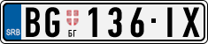 License plate of Serbia, Cars