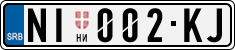 License plate of Serbia, Cars