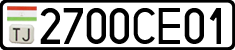 License plate of Tajikistan, Private owners (2009)