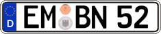 German license plate, Regular plates