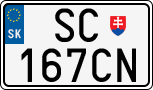 License plate of Slovakia, Cars