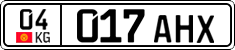 License plate of Kyrgyzstan, Private owners (2016)