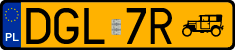 License plates of Poland, Oldtimers