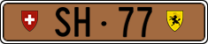 License plate of Switzerland, Except vehicles and snowmobiles (brown)