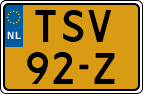 License plate of the Netherlands, Agricultural vehicles